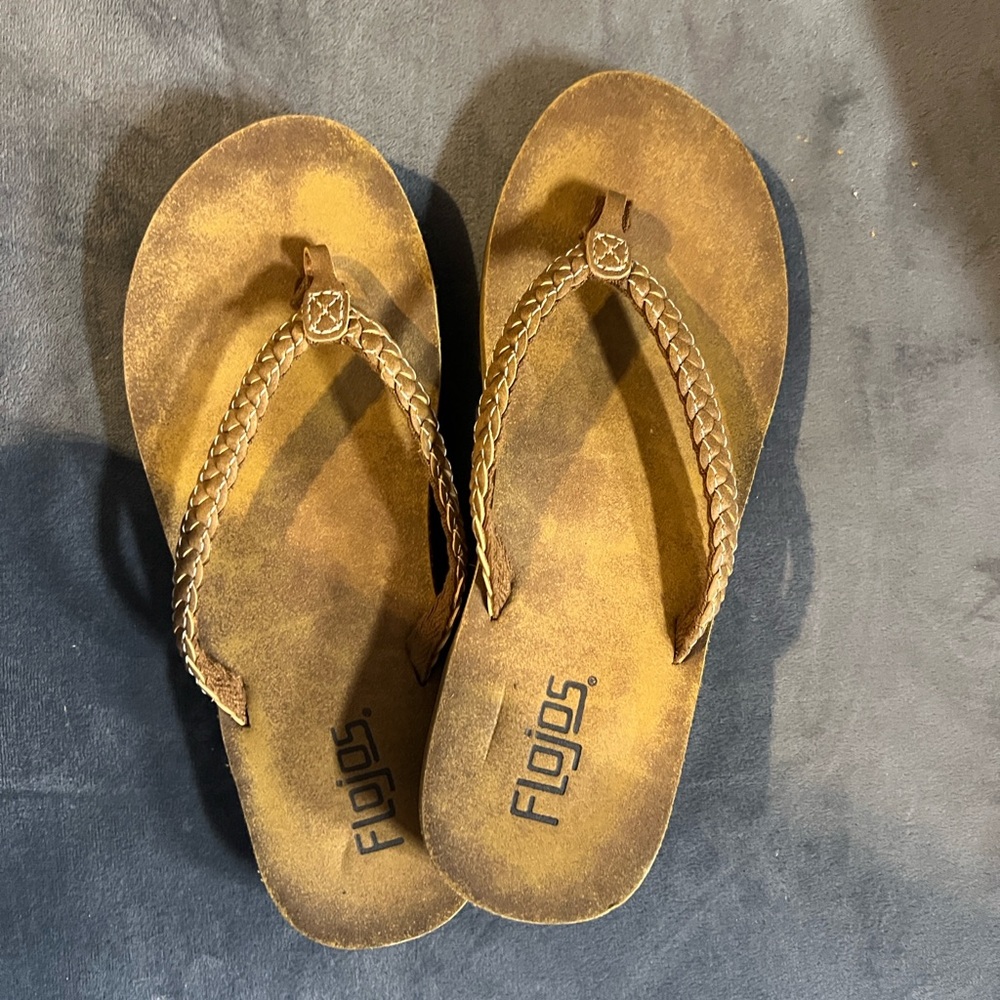 Flojos Tan Braided Strap Sandals